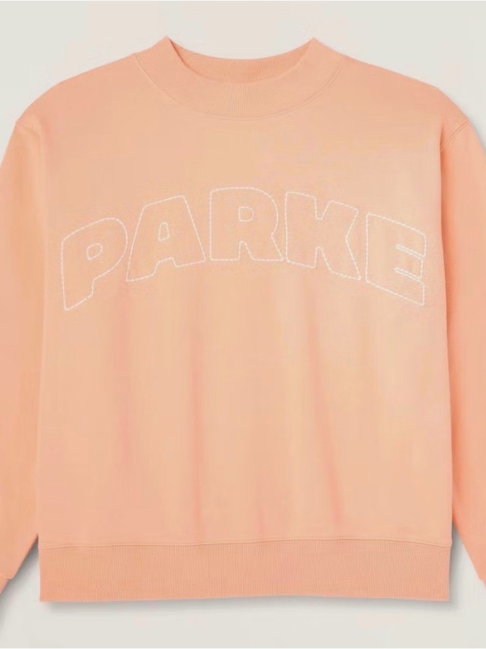 PARKE x Target Peach Mockneck Sweatshirt with Contrast Stitch Logo SOLD OUT BNWT